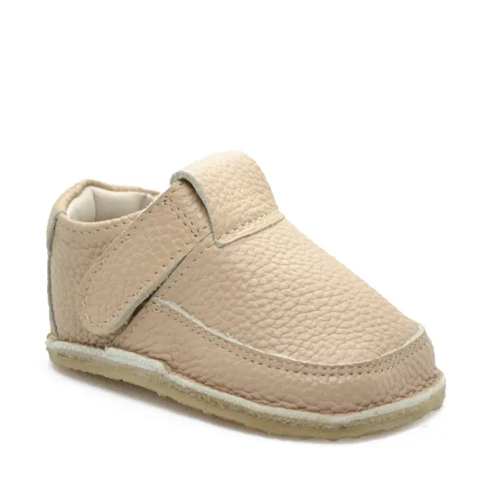 Pantofi din piele moale cu talpa flexibila si captuseala, cappuccino- RO-15-8-24-By Pebebe-
